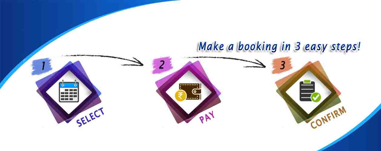 Make a booking in 3 easy steps!
